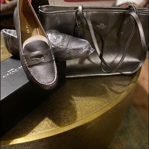 Coach Tote and Loafers Gray